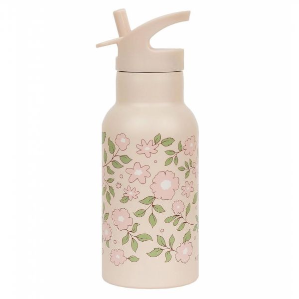 Gourde isotherme enfant fleurs roses