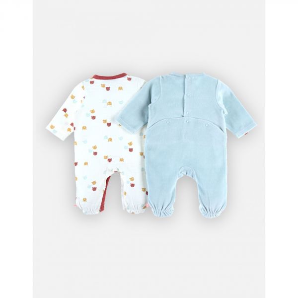 Set de 2 pyjamas en velours 0 mois