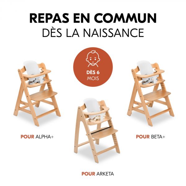 Réducteur bébé pour chaise haute Arketa Baby Seat blanc