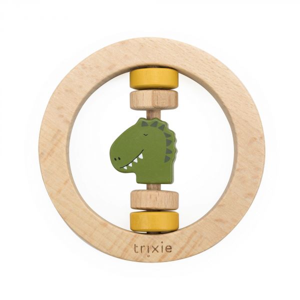 Hochet rond en bois Mr. Dino