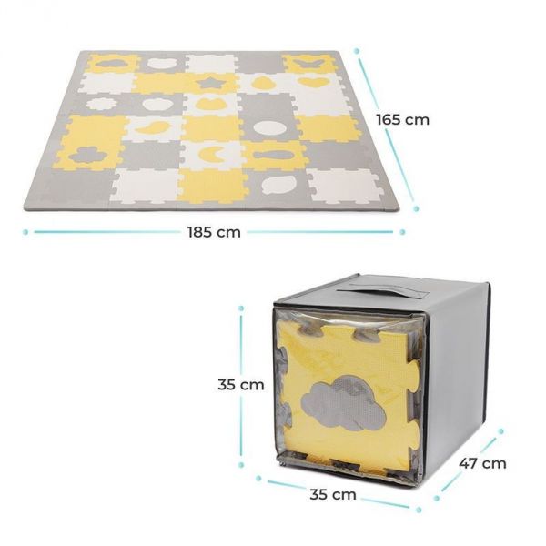 Tapis en mousse puzzle 3D Luno Shapes - Yellow