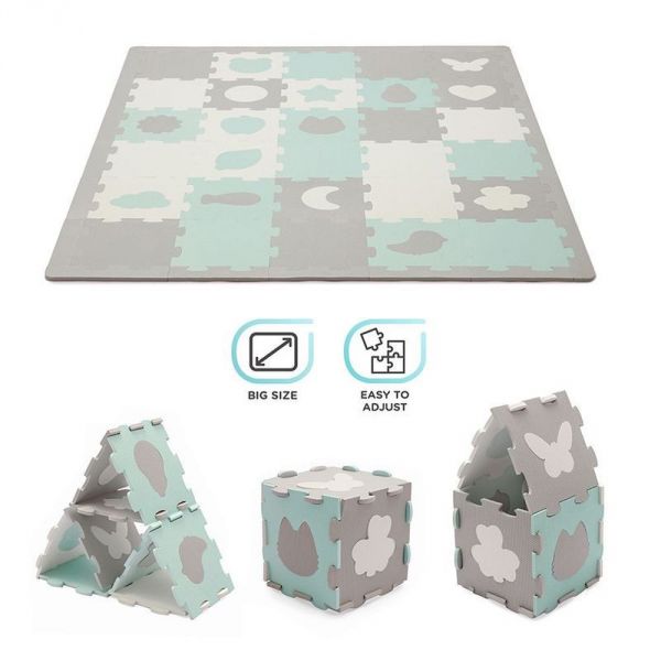 Tapis en mousse puzzle 3D Luno Shapes - Yellow