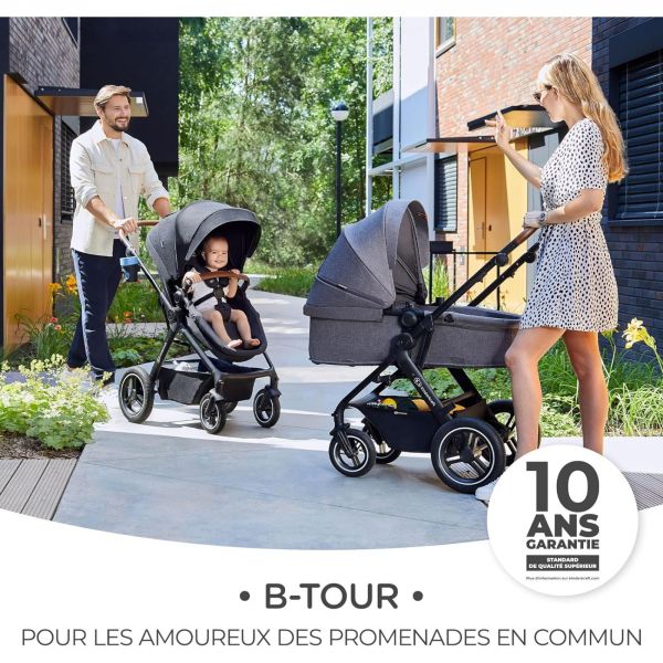 Poussette trio B-Tour gris foncé + siège auto