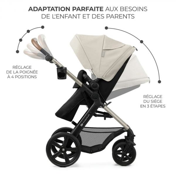 Pack poussette Moov² Air 3 en 1 Sand Beige Eva Wheels