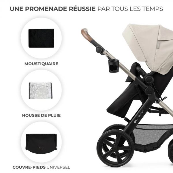 Pack poussette Moov² Air 3 en 1 Sand Beige Eva Wheels