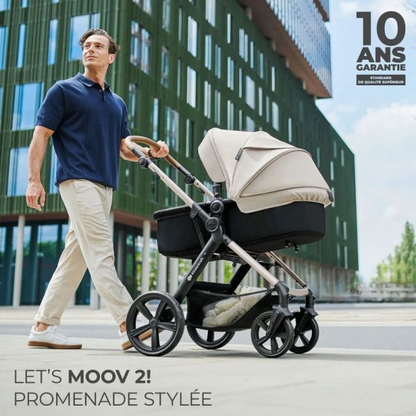 Pack poussette Moov² Air 3 en 1 Sand Beige Eva Wheels