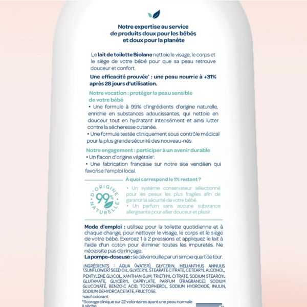 Lait de toilette douceur 750 ml