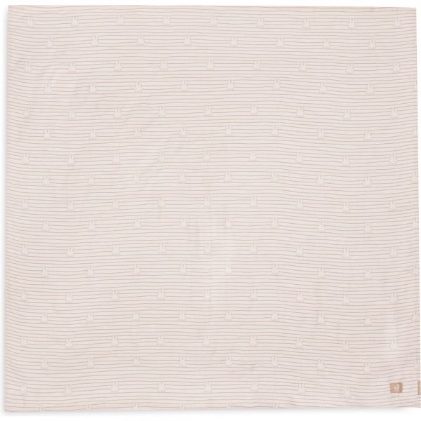 Lot de 2 langes gaze de coton 115x115 cm Miffy Stripe Biscuit