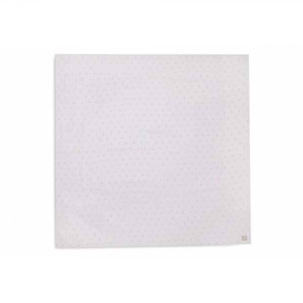 Lange gaze de coton large 115 x 115 cm Pointelle Biscuit GOTS