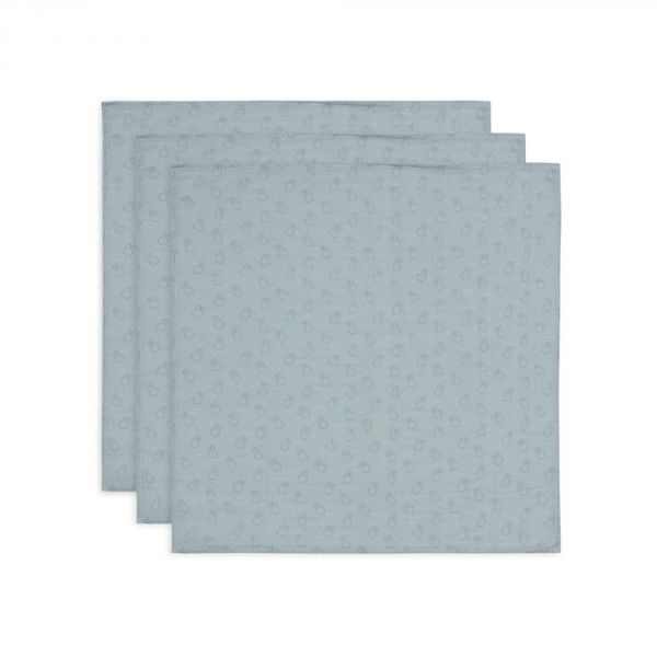 Lot de 3 langes gaze de coton 70 x 70 cm Miffy Silhouettes Sea green