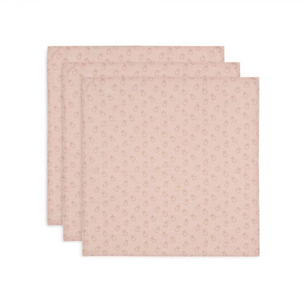 Lot de 3 langes gaze de coton 70 x 70 cm Miffy Silhouettes Wild rose