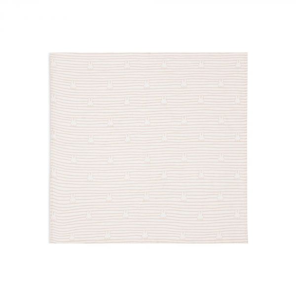 Lot de 3 langes gaze de coton 70 x 70 cm Miffy Stripe Biscuit