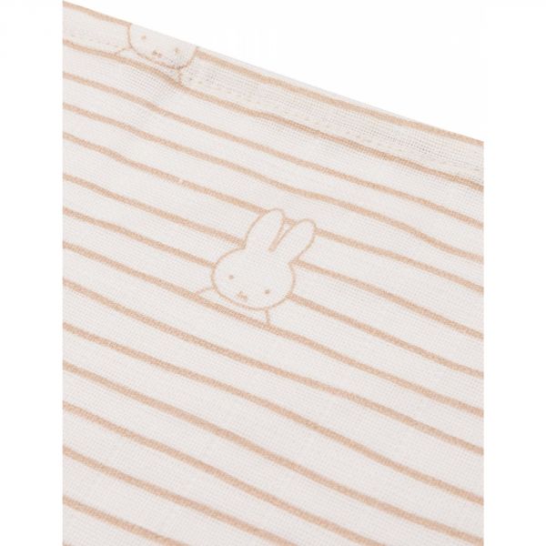 Lot de 3 langes gaze de coton 70 x 70 cm Miffy Stripe Biscuit