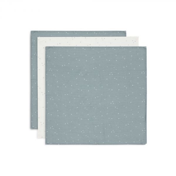 Lot de 3 langes gaze de coton 70 x 70 cm Twinkling Sea Green