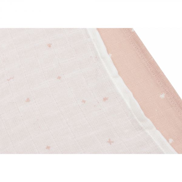 Lot de 3 langes gaze de coton 70 x 70 cm Twinkling Wild Rose