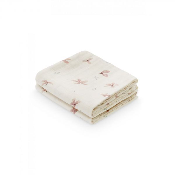 Lot de 3 langes en coton Windflower Creme