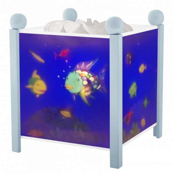 Trousselier Lanterne Magique Poisson Arc En Ciel Bois Blanc 12v Made In Bebe