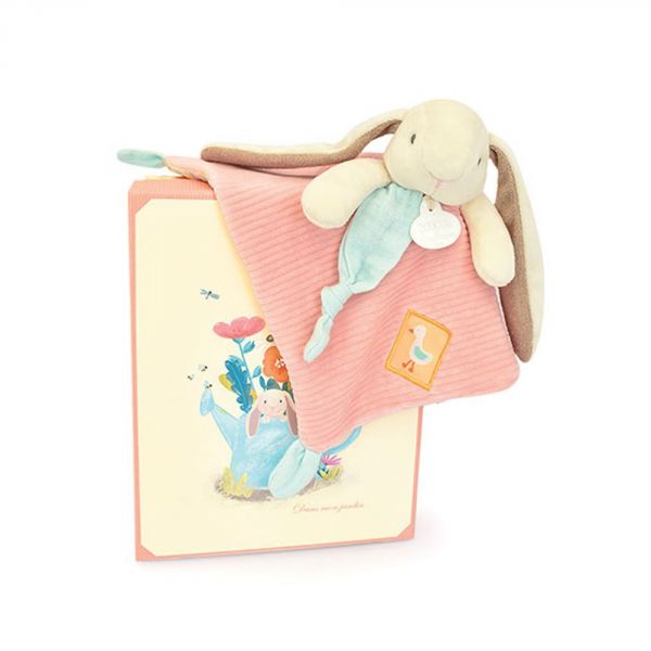 Doudou plat lapin rose