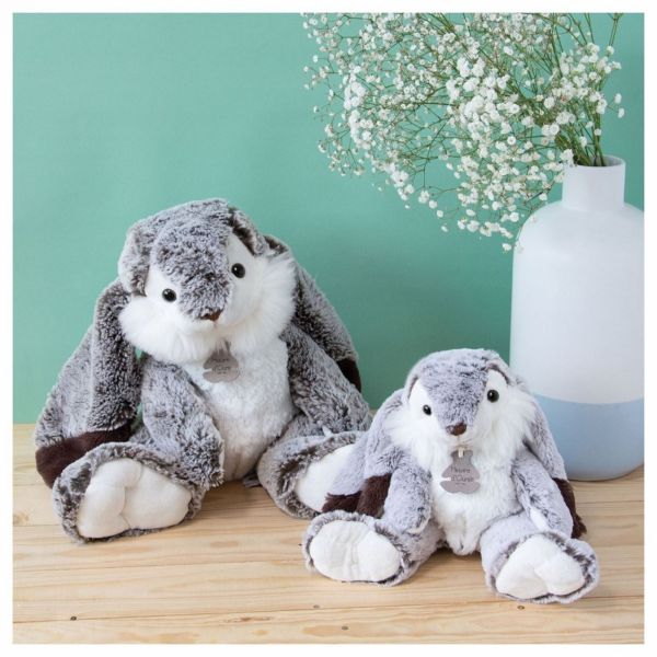 Peluche Lapin Marius gris 20 cm