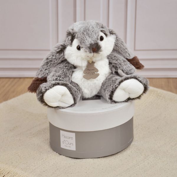 Peluche Lapin Marius gris 20 cm