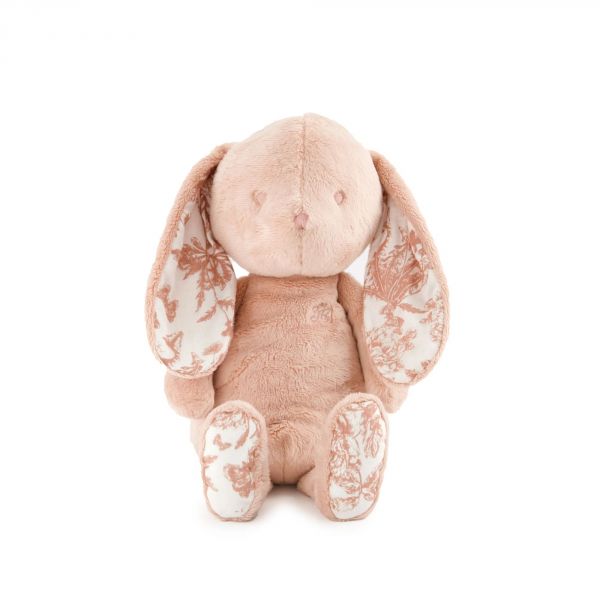 Peluche Augustin le lapin Toile de Jouy rose 25cm