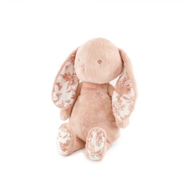 Peluche Augustin le lapin Toile de Jouy rose 25cm