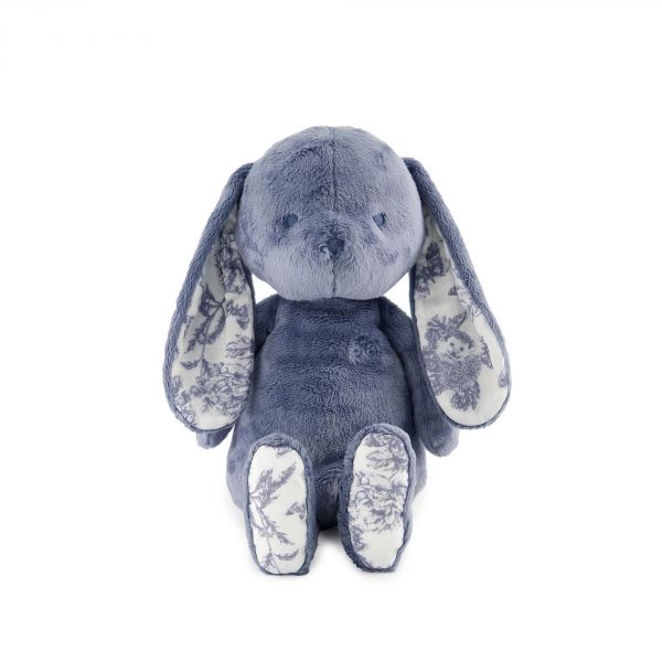 Peluche Augustin le lapin Toile de Jouy bleu 25cm