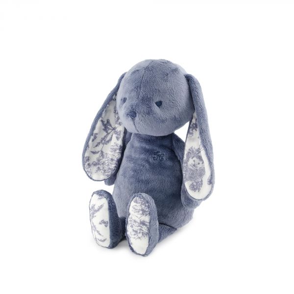 Peluche Augustin le lapin Toile de Jouy bleu 25cm