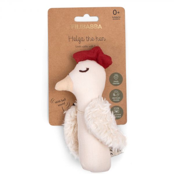 Hochet bébé Linen rattle - Chicken