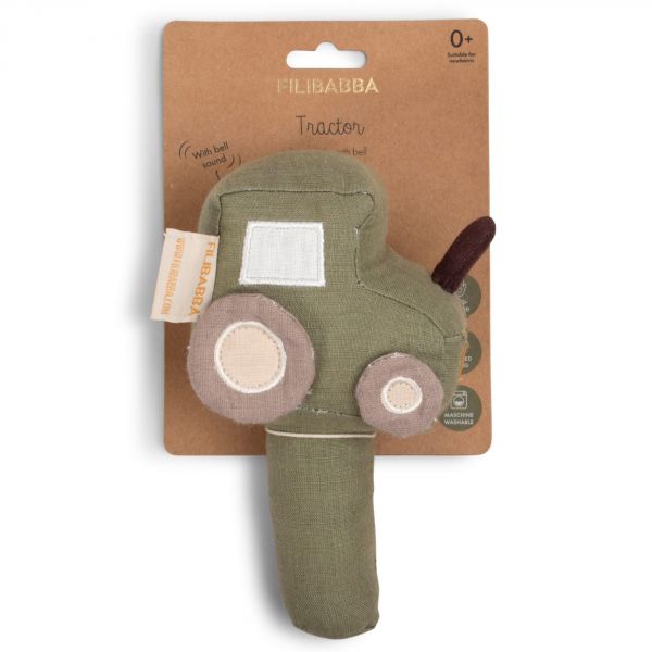 Hochet bébé Linen rattle - Tractor