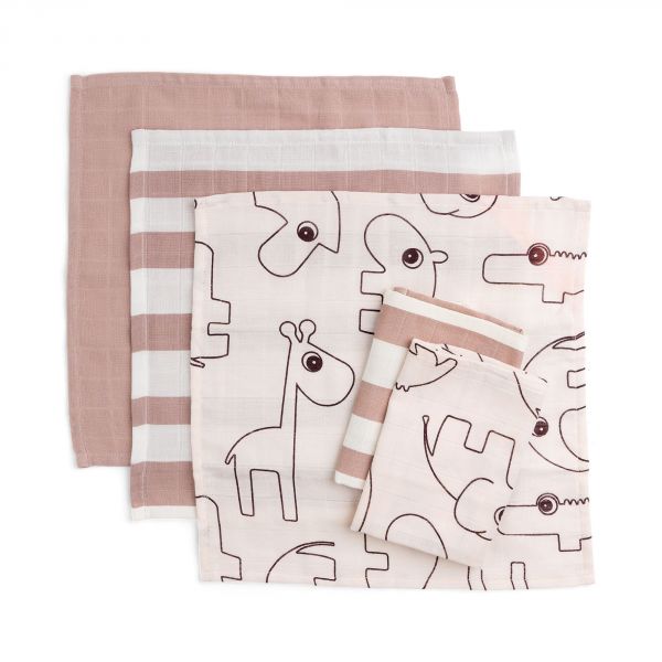 Lot de 5 lingettes Deer Friends Rose