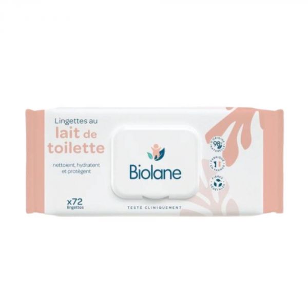 Lingettes bébé au lait de toilette x72