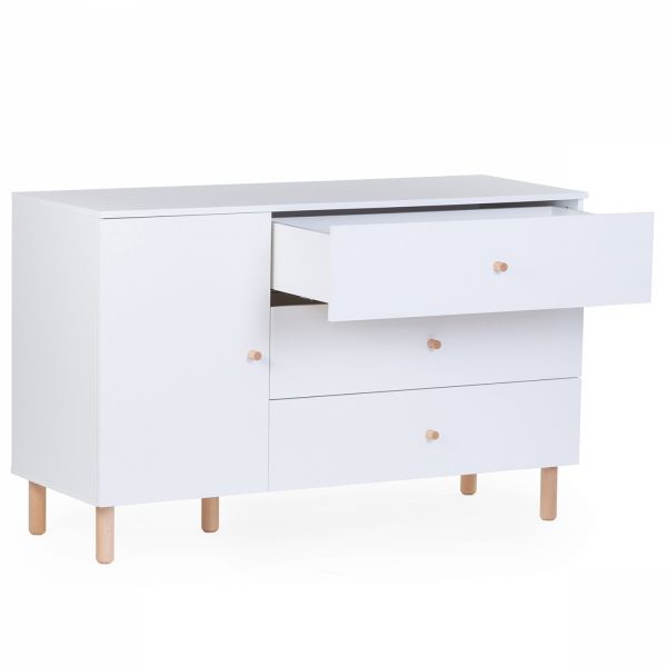 Chambre bébé duo lit 70x140cm + Commode à langer wonder white