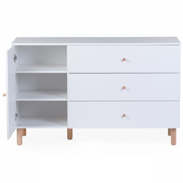 Chambre bébé duo lit 70x140cm + Commode à langer wonder white