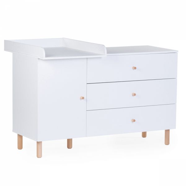 Chambre bébé duo lit 70x140cm + Commode à langer wonder white