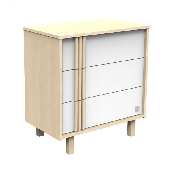 Chambre bébé trio lit 60x120cm (non transformable) + commode + armoire Nature