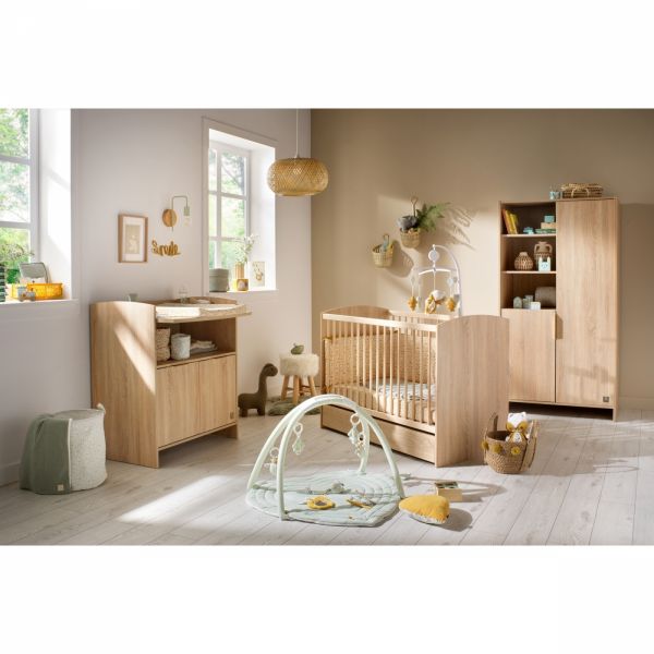 Chambre bébé duo lit little big bed 70x140cm + commode Azur