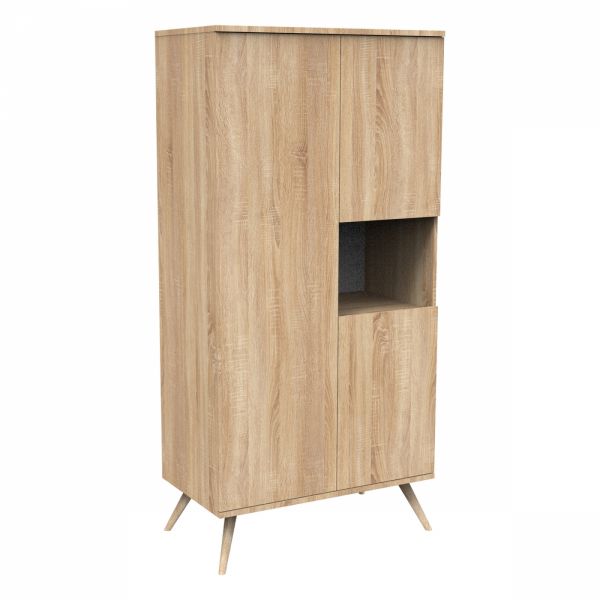 Chambre bébé trio lit little big bed 70x140cm bois + commode + armoire Vanille Seventies