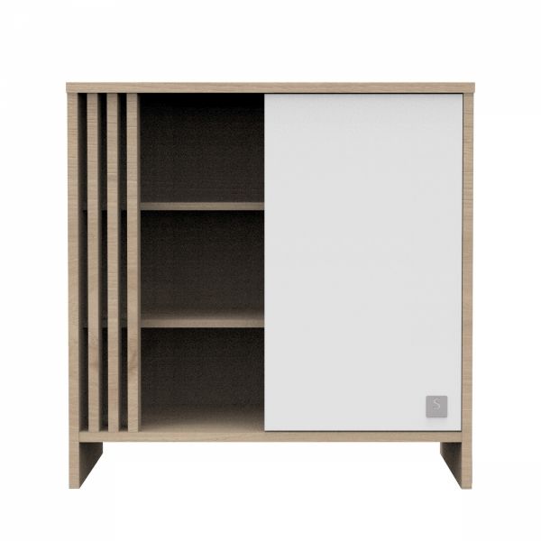 Chambre bébé trio lit little big bed 70x140cm + commode + armoire blanche Tokyo