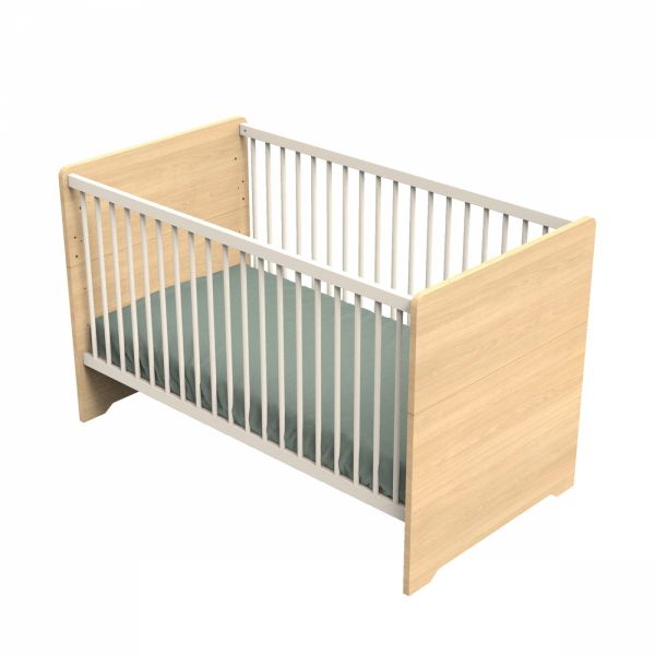 Chambre bébé duo lit little big bed 70x140cm + commode Vanille