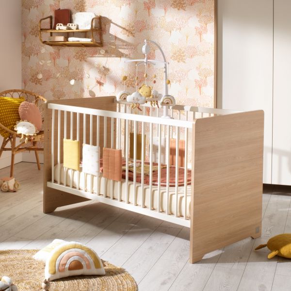 Chambre bébé duo lit little big bed 70x140cm + commode Vanille