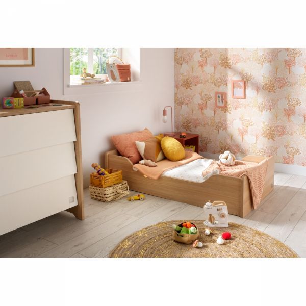 Chambre bébé duo lit little big bed 70x140cm + commode Vanille