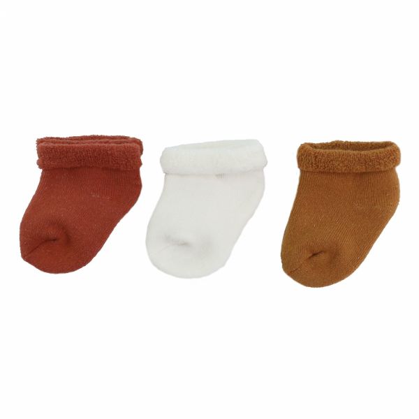 Lot de 3 paires de chaussettes bébé 0/6 mois Terracotta/Ecru/Camel