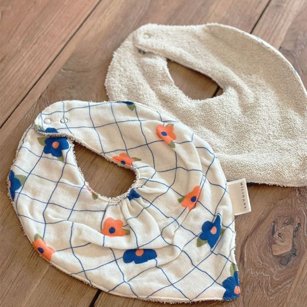 Lot de 2 bavoirs bandana Mael Daisy Flower