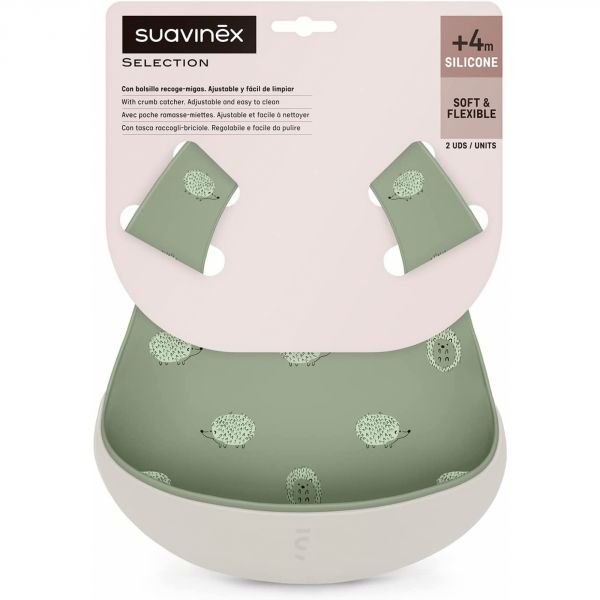 Lot de 2 bavoirs silicone Colour Essence Vert