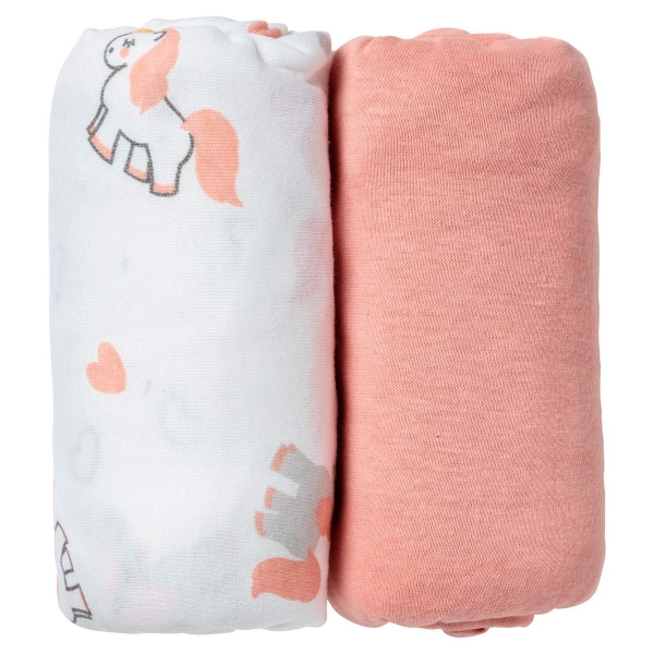 Babycalin Lot De 2 Draps Housse Terracotta Blanc 70 X 140 Cm Made In Bebe