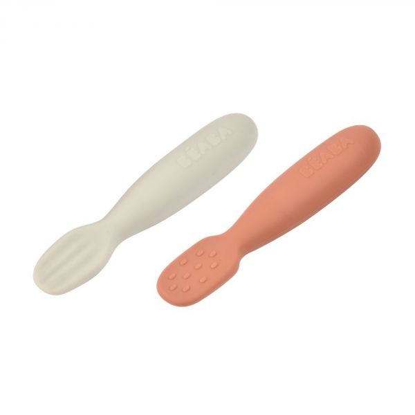 Lot de 2 pré-cuillères en silicone - terracotta/velvet grey