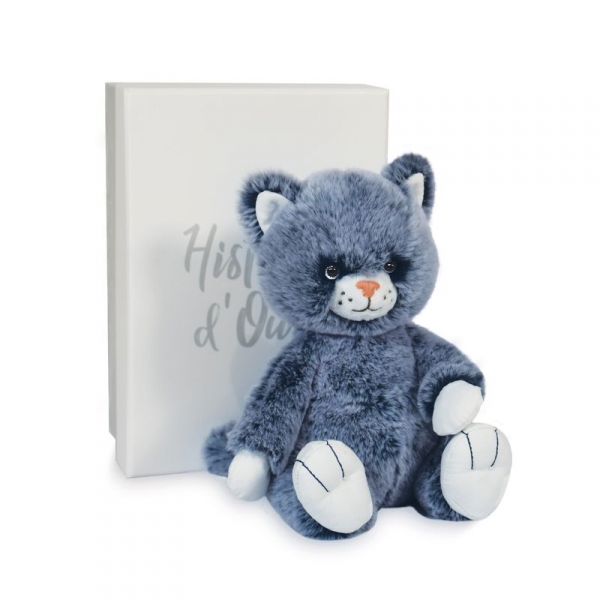 Histoire D Ours Peluche Lulu Le Chat Bleu 17 Cm Made In Bebe