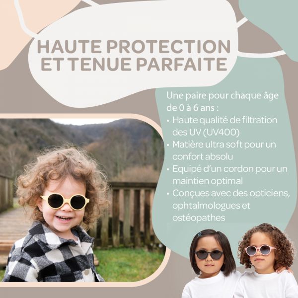 Lunettes de soleil bébé bandeau 0-9 mois Galet