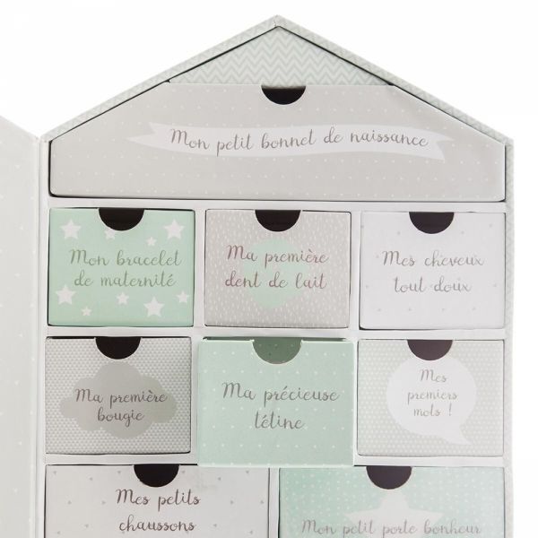 Coffret naissance 10 tiroirs Maison - Modèle aléatoire